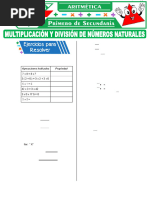 Multiplicacion y Division de Numeros Naturales para Primer Grado de Secundaria 1 2