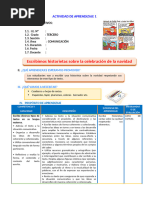 D1 A1 SESION COM. Escribimos Historietas Sobre La Celebración de La Navidad