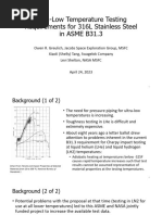 Ultra-Low Temperature Testing Requirements For 316L Stainless Steel in ASME B31.3