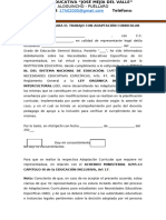 Autorización para El Trabajo Con Adaptación Curricular Jose Mejia Del Valle