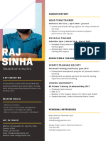 Orange and Grey Modern Minimal Sports Athletic Trainer Resume