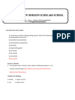 Grade 8 Metals and Non Metals Practice Sheet