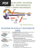 Velocidad de Corte Avance y Potencia