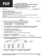 1st PU Midterm Model Paper 1 Biology 2024-25