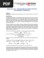 Práctica Núm 6 - Valoracion de Acido Acetico en Vinagre Comercial