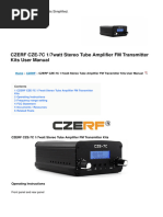 Cze 7c 17watt Stereo Tube Amplifier FM Transmitter Kits Manual