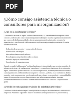 ¿Cómo Consigo Asistencia Técnica o Consultores para Mi Organización - Knowledge Base - Candid Learning