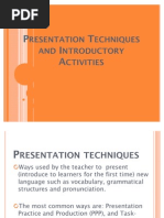 Presentation Techniques and Introductory Activities