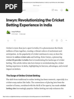 Inwyn - Revolutionizing The Cricket Bett... by Inwyn7official - Oct, 2024 - Medium