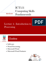 Lecture 4-Introduction To Word Processing 1 - 2024