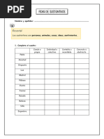 Ejercicios de Sustantivos