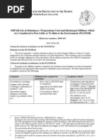 Ospar List of Substances That Pose Little or No Risk