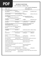 Prevenetion and Management - Cmsed 2nd Year