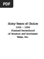 60 Years of Choice, Planned Parenthood Houston History 1936-1996