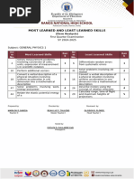 Most Learned and Least Learned Q1 Gen Physics 1