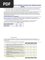 Cuestionario para Descartar Asperger en Adolescente Uso Del Psicologo