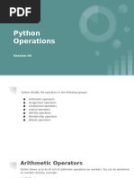 Session 3 - Operators - Operands - Types, Examples, Usage