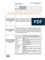 Actividad de Aprendizaje Entregable - Incidente Del Sistema de Información