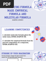 Lesson 6 MOLECULAR FORMULA AND EMPIRICAL FORMULA