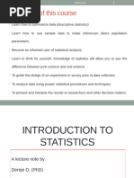 Lecture Note On Statistical Methods With An Application