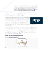 Observed Temperature Changes: Global Warming Refers To The Rising