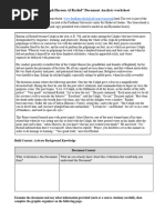 "The Caliph Haroun Al Rashid" Document Analysis Worksheet