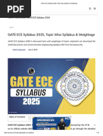 GATE ECE Syllabus 2025, Topic Wise Syllabus & Weightage