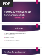 Lecture 14 Summary Writing Skills