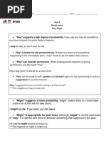 02 - Unit 3 - Modals Worksheet May-Might