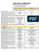 4TH Jhaan Youth Convention Time Table