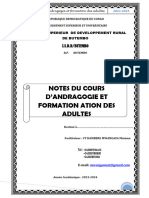 Cours Andragogie Isdr Butembo