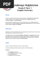 Grade 8 Term 1 English Summary