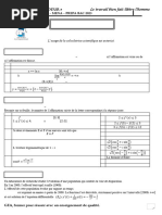 Sujet de Mathematique Prepa Bac