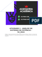 Atividade 2 - Análise de Sistemas de Potência - 54 - 2024