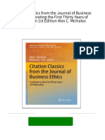 Citation Classics From The Journal of Business Ethics Celebrating The First Thirty Years of Publication 1st Edition Alex C. Michalos