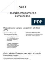 Aula 04 Procedimento Sumário e Sumaríssimo