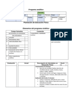 Planeación de Educación Física Octubre 2024