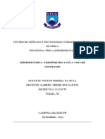 Relatorio de Termodinâmica- Termômetro a Gás