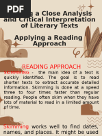 Applying A Reading Approach