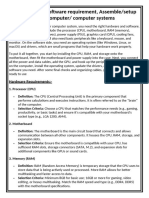 Hardware and Software Requirement, Assemble, Setup Microcomputer, Computer Systems