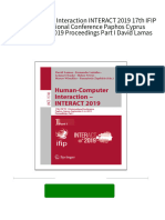 Human Computer Interaction INTERACT 2019 17th IFIP TC 13 International Conference Paphos Cyprus September 2 6 2019 Proceedings Part I David Lamas