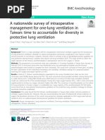 A Nationwide Survey of Intraoperative Management For One-Lung Ventilation in Taiwan: Time To Accountable For Diversity in Protective Lung Ventilation