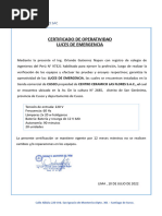 Certificado de Operatividad de Luces de Emergencia