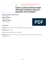 Comparative Evaluation of Photon-Induced Water Splitting Under Visible Light Irradiation Using Cd-Doped Tio 2 Nanoparticles and Nano Bers