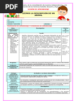 1º U6 S4 Sesion D1 Com Leemos La Descripcion de Un Animal 998591174