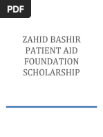 Zahid Bashir Patient Aid Foundation Scholarship Form