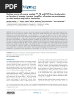 J of Applied Polymer Sci - 2017 - Lindner - Surface Energy of Corona Treated PP PE and PET Films Its Alteration As