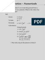 Gravitation - Numericals