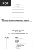 Time Table and Syllabus Class 10