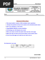 Maths Remedial Final Exam NS (Weekend)